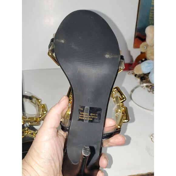 Cape Robbin Women's Heels Boho Gold Tone Chain Detail Almond Toe Slip On Size 11 - Picture 12 of 13